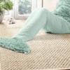 Light Blue Ruffle Sherpa Mermaid Tail Wearable Throw