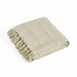 White Tufted Boho Tassel Throw -Hoover Sales Store 810553563 31