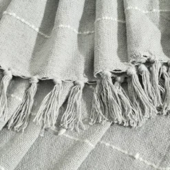 White Tufted Boho Tassel Throw -Hoover Sales Store 810553564 3