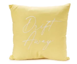 "Drift Away" Sunshine Yellow Square Throw Pillow