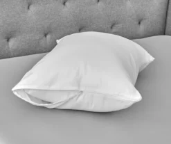 White Cool Comfort Microfiber Standard Zippered Pillow Protector, 2-Pack -Hoover Sales Store 810558450 5