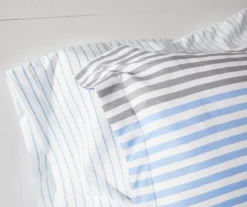 Blue & Red Stripe Microfiber King 9-Piece Bed-in-a-Bag Set -Hoover Sales Store 810563034 810563033 810563032 810563031 4