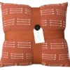 Azalia Dark Coral Triple Line Pattern Throw Pillow