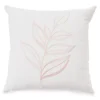 Egret & Cameo Rose Simple Stem Square Throw Pillow