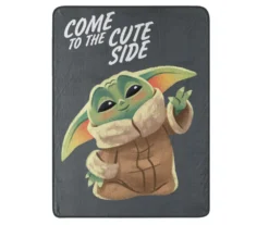 Raschel The Mandalorian "Cute Side" Charcoal Grogu Micro Throw, (46" X 60")