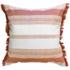 Kasoor Coral & White Stripe Fringe-Accent Throw Pillow