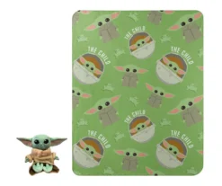 The Mandalorian Green Grogu Character Pillow & 40" X 50" Fleece Throw Set