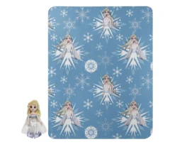 Blue & White Fabulous Elsa Character Pillow & 40" X 50" Fleece Throw Set