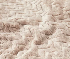 Tan Chevron Embossed Velvet King Blanket -Hoover Sales Store 810573799 810573801 2 1