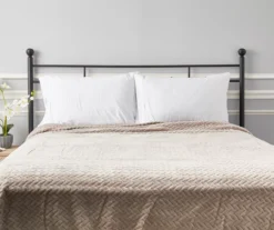 Tan Chevron Embossed Velvet Queen Blanket 9 Tan Chevron Embossed Velvet Queen Blanket -Hoover Sales Store 810573799 810573801 4