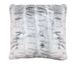 Chelsey Charcoal Faux Fur Throw Pillow