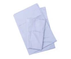 Denim Blue 300-Thread Count Queen 4-Piece Sheet Set