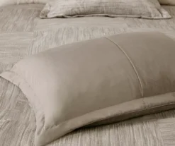 Kelan Taupe Streak Patchwork Seersucker King 7-Piece Comforter Set -Hoover Sales Store 810590766 810590765 810590762 10