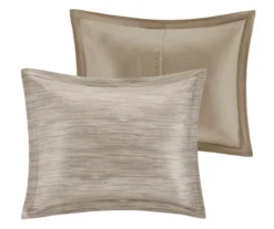 Kelan Taupe Streak Patchwork Seersucker King 7-Piece Comforter Set -Hoover Sales Store 810590766 810590765 810590762 4