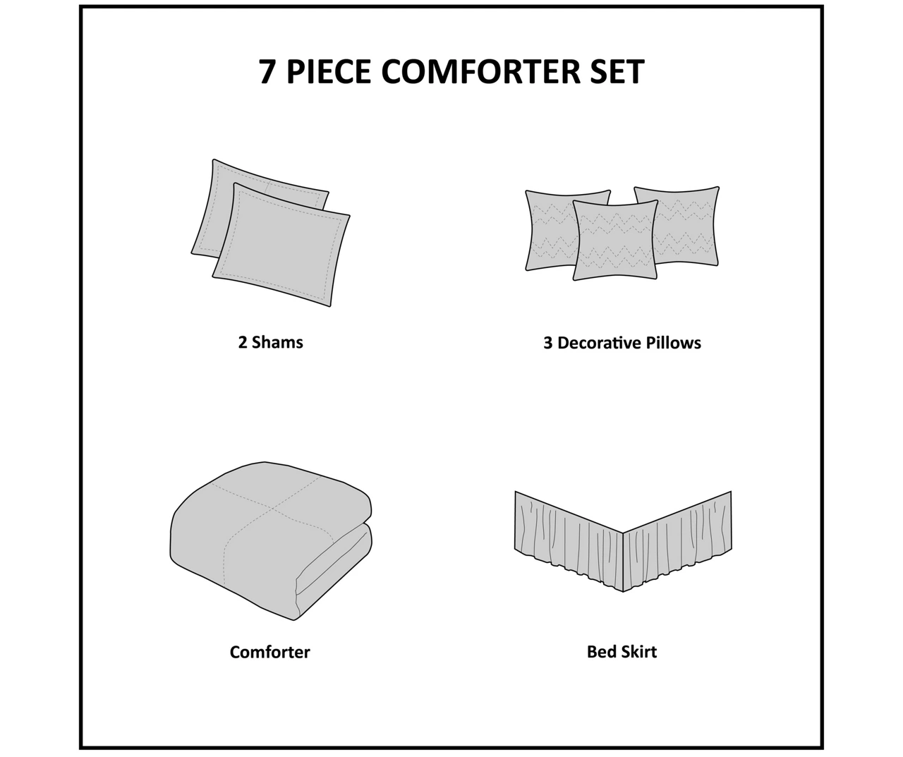 Kelan Gray Streak Patchwork Seersucker Queen 7-Piece Comforter Set 13 Kelan Gray Streak Patchwork Seersucker Queen 7-Piece Comforter Set - Image 13
