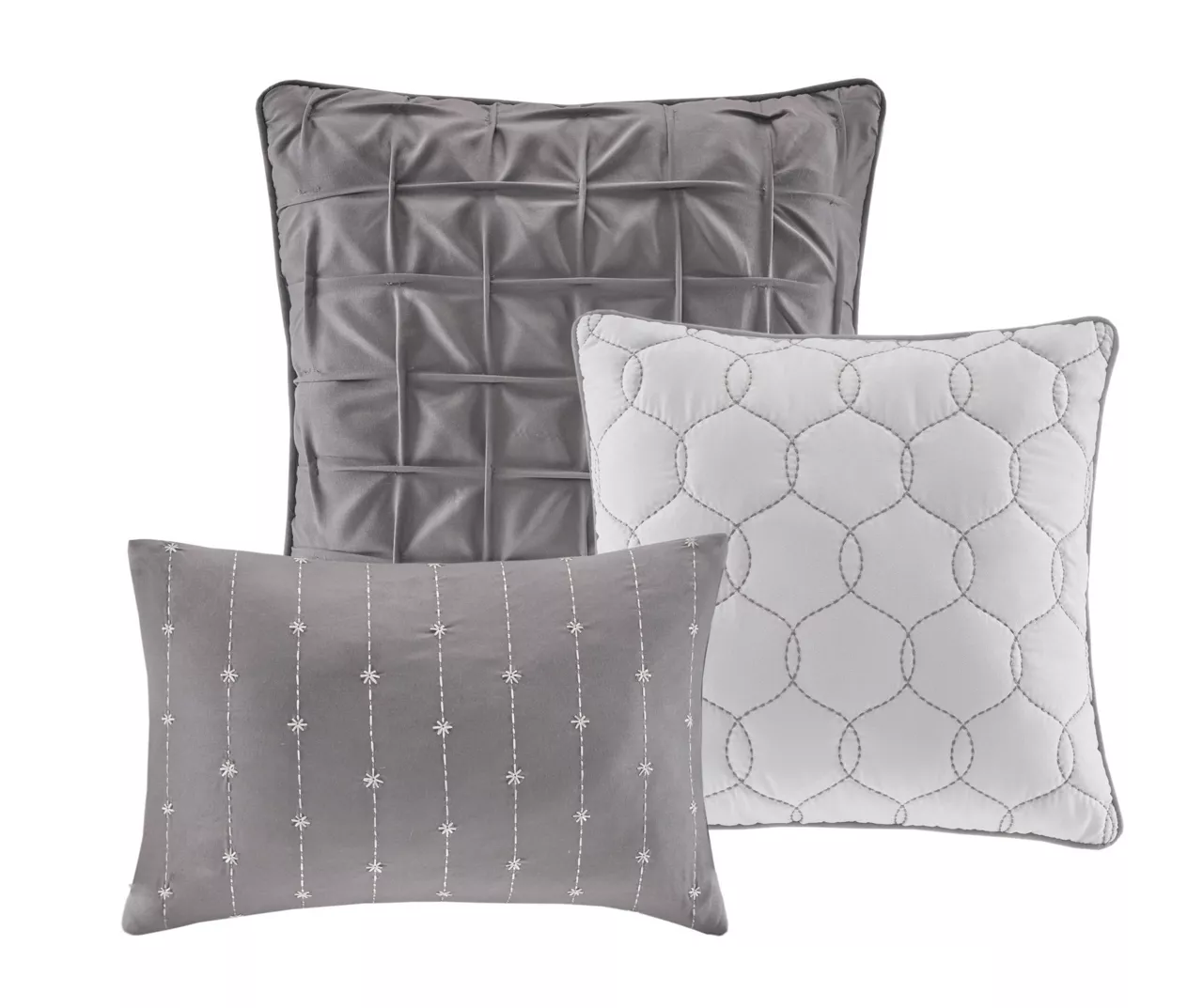 Kelan Gray Streak Patchwork Seersucker Queen 7-Piece Comforter Set 5 Kelan Gray Streak Patchwork Seersucker Queen 7-Piece Comforter Set - Image 5