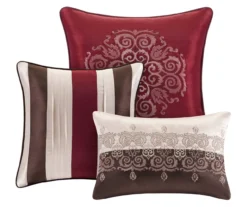 Perry Red & Brown Medallion Jacquard California King 7-Piece Comforter Set -Hoover Sales Store 810590781 810590780 810590779 3