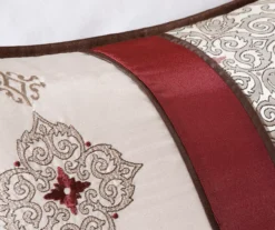 Perry Red & Brown Medallion Jacquard Queen 7-Piece Comforter Set 11 Perry Red & Brown Medallion Jacquard Queen 7-Piece Comforter Set -Hoover Sales Store 810590781 810590780 810590779 6 1