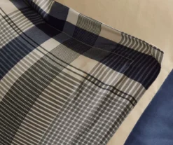 Rick Navy & Beige Crisscross Queen 9-Piece Comforter Set -Hoover Sales Store 810590798 810590797 810590796 810590795 8