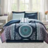 Blaire Navy & Aqua Boho Medallion Twin XL 8-Piece Comforter Set