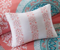Blaire Coral & Aqua Boho Medallion Twin XL 8-Piece Comforter Set 19 Blaire Coral & Aqua Boho Medallion Twin XL 8-Piece Comforter Set -Hoover Sales Store 810590806 810590805 810590804 810590803 9