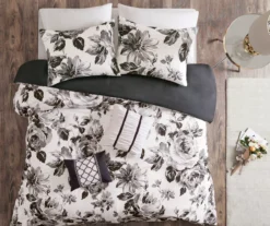 Hannah White & Black Floral Duvet Cover Set 14 Hannah White & Black Floral Duvet Cover Set -Hoover Sales Store 810590809 810590808 810590807 3