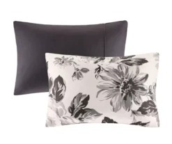 Hannah White & Black Floral King/California King 5-Piece Comforter Set -Hoover Sales Store 810590812 810590811 810590810 4