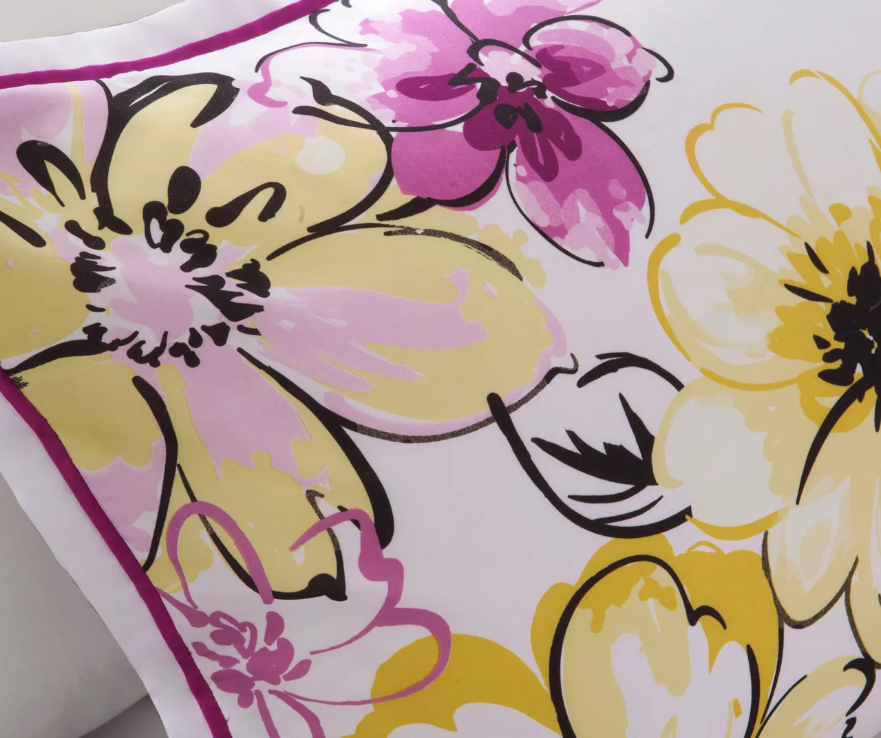 Skye White & Purple Floral Full/Queen 5-Piece Comforter Set 6 Skye White & Purple Floral Full/Queen 5-Piece Comforter Set - Image 6