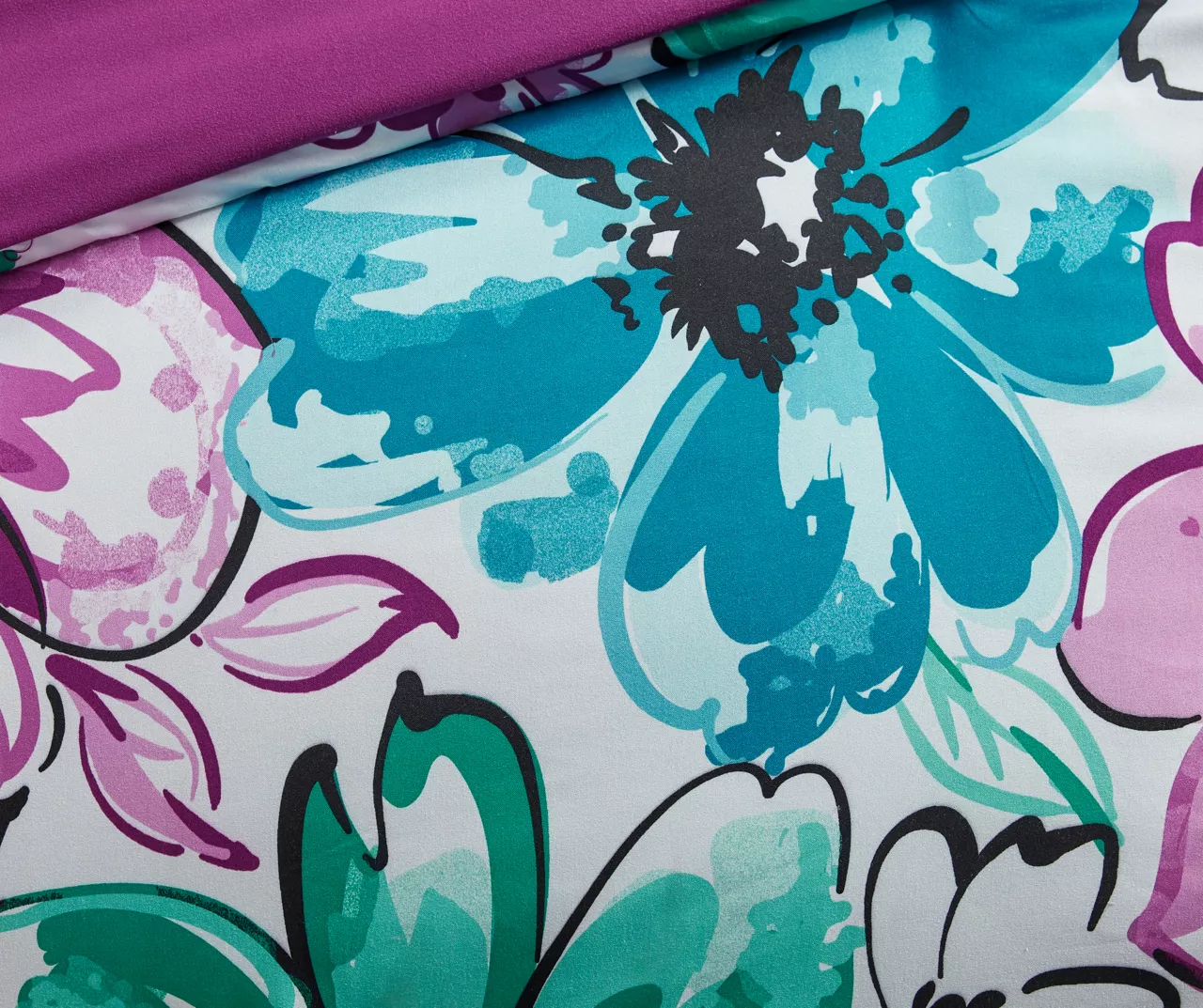 Skye White & Purple Floral King/California King 5-Piece Comforter Set 9 Skye White & Purple Floral King/California King 5-Piece Comforter Set - Image 9