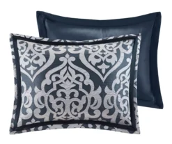 Eliot Navy & White Damask Jacquard California King 8-Piece Comforter Set -Hoover Sales Store 810590837 810590836 810590835 3