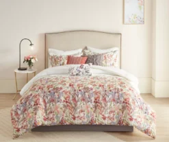 Julia Cream & Multi-Color Watercolor Floral California King 7-Piece Comforter Set