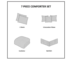 Julia Cream & Multi-Color Watercolor Floral California King 7-Piece Comforter Set -Hoover Sales Store 810590848 810590847 810590846 14