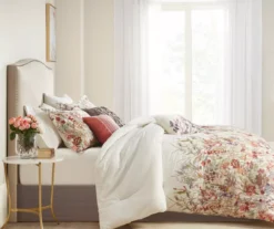 Julia Cream & Multi-Color Watercolor Floral California King 7-Piece Comforter Set -Hoover Sales Store 810590848 810590847 810590846 3