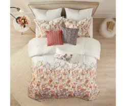Julia Cream & Multi-Color Watercolor Floral California King 7-Piece Comforter Set -Hoover Sales Store 810590848 810590847 810590846 4