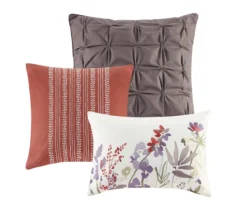 Julia Cream & Multi-Color Watercolor Floral California King 7-Piece Comforter Set -Hoover Sales Store 810590848 810590847 810590846 6