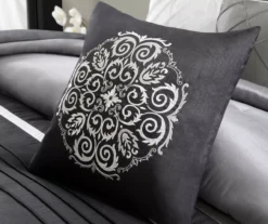 Burnett Gray & Black Color Block Pintuck Queen 7-Piece Comforter Set -Hoover Sales Store 810590857 810590856 810590855 5