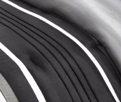 Burnett Gray & Black Color Block Pintuck Queen 7-Piece Comforter Set -Hoover Sales Store 810590857 810590856 810590855 6