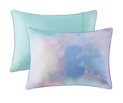 Lisa Aqua & Purple Pastel Watercolor Tie-Dye Full/Queen 4-Piece Comforter Set -Hoover Sales Store 810590866 810590865 810590864 810590863 4