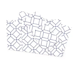 White & Blue Geometric Full 4-Piece Sheet Set