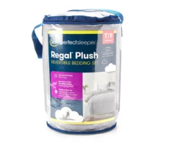 Gray Regal Plush Reversible Twin/Full 3-Piece Comforter Set