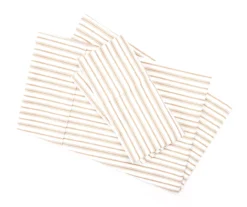 Tan & White Stripe King 4-Piece Microfiber Sheet Set