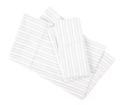 Gray & White Stripe Queen 4-Piece Microfiber Sheet Set