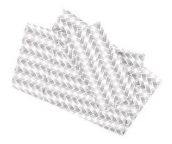 Gray & White Chevron Full 4-Piece Microfiber Sheet Set