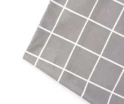 Real Living Gray & White Windowpane Microfiber Sheet Set -Hoover Sales Store 810594267 810592851 810592820 810592819 810594268 A8 1