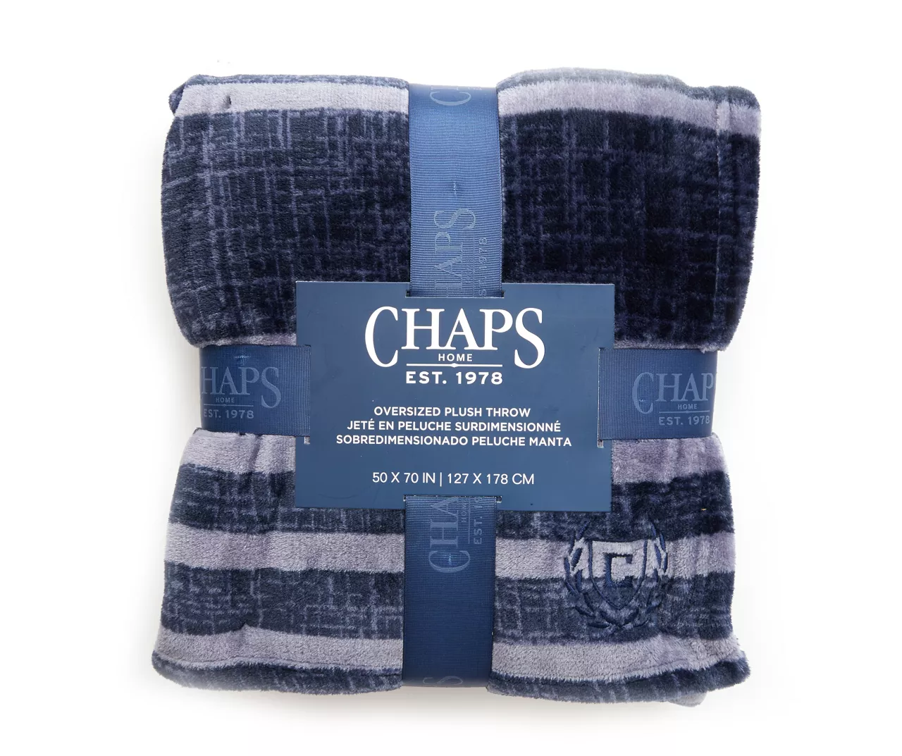 CHAPS Stripe Oversize Plush Throw, (50" X 70") 2 CHAPS Stripe Oversize Plush Throw, (50" X 70") - Image 2