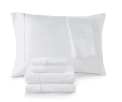 White 600-Thread Count Pima Cotton King 4-Piece Sheet Set -Hoover Sales Store 810595715 810595712 810595716 810595717 X0 5