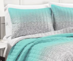 Lush Decor Glitter Ombre Print Quilt Set -Hoover Sales Store 810595760 2