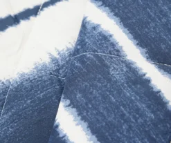 Real Living Grecian Getaway Navy & White Tie-Dye Stripe Reversible Microfiber Quilt -Hoover Sales Store 810595791 A8