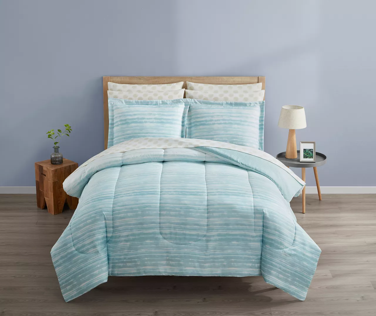 Real Living Grecian Getaway Aqua Stripe & Dot Reversible Comforter Set 8 Real Living Grecian Getaway Aqua Stripe & Dot Reversible Comforter Set - Image 8