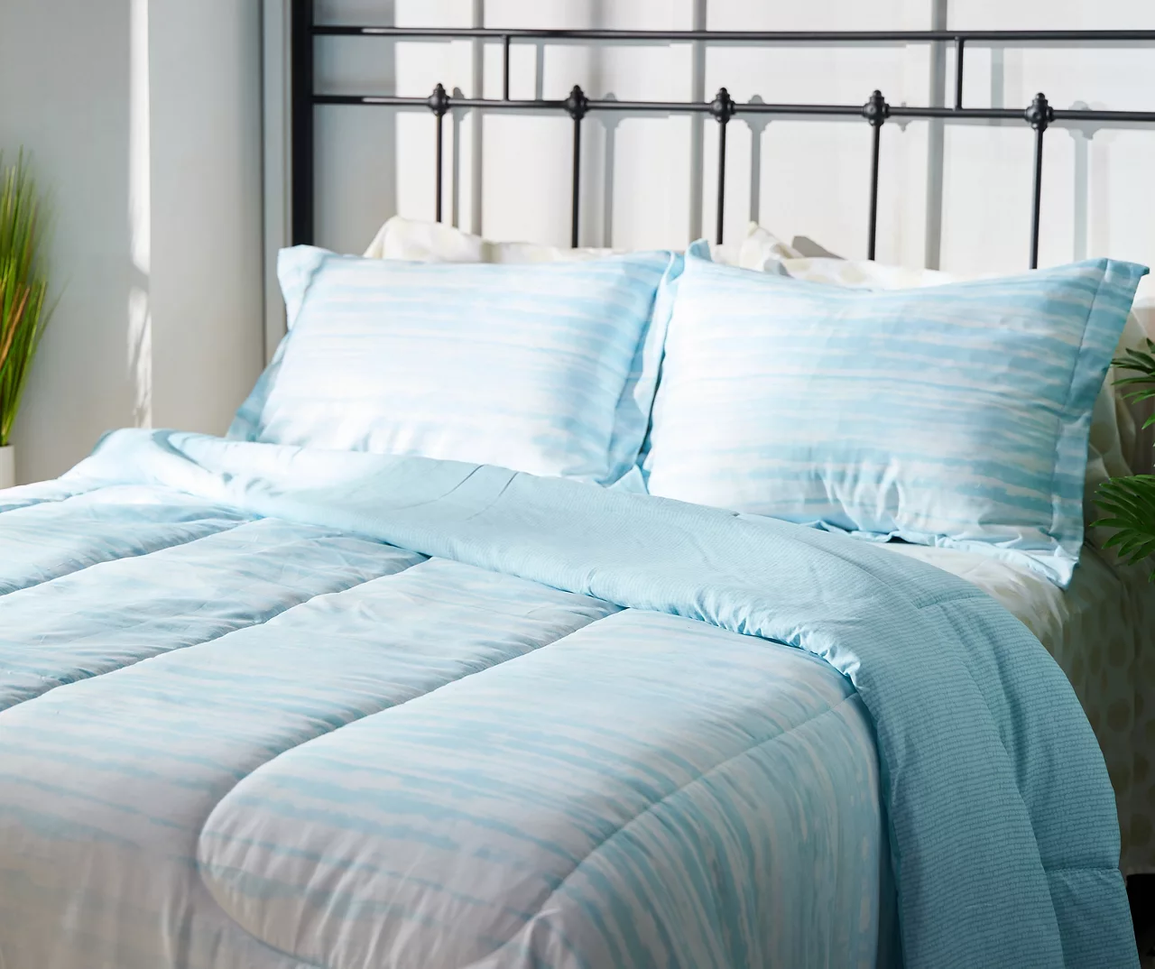 Real Living Grecian Getaway Aqua Stripe & Dot Reversible Comforter Set 1 Real Living Grecian Getaway Aqua Stripe & Dot Reversible Comforter Set